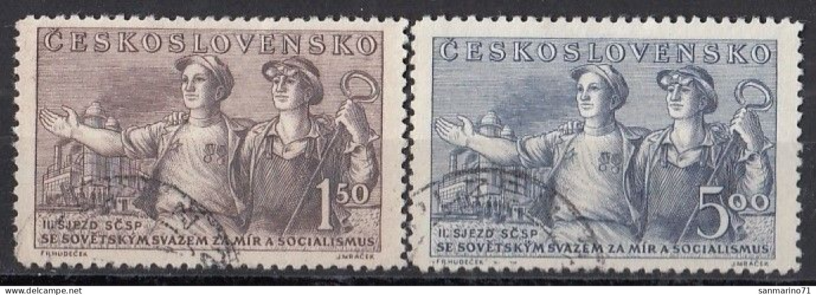 CZECHOSLOVAKIA 641-642,used,falc Hinged - Usines & Industries