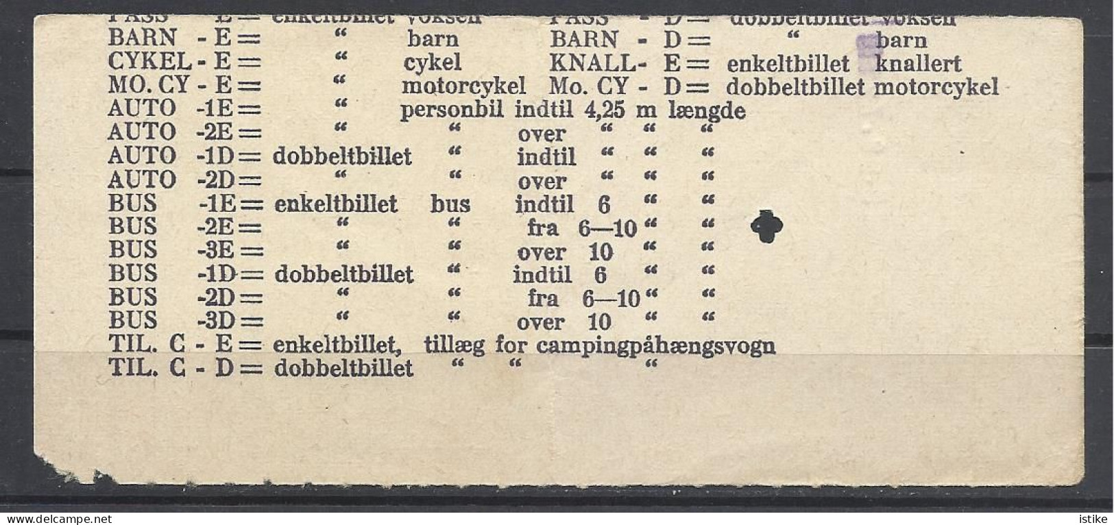 Denmark To Sweden, Ferry Ticket, "Auto-D", 55.00, 1972. - Europe