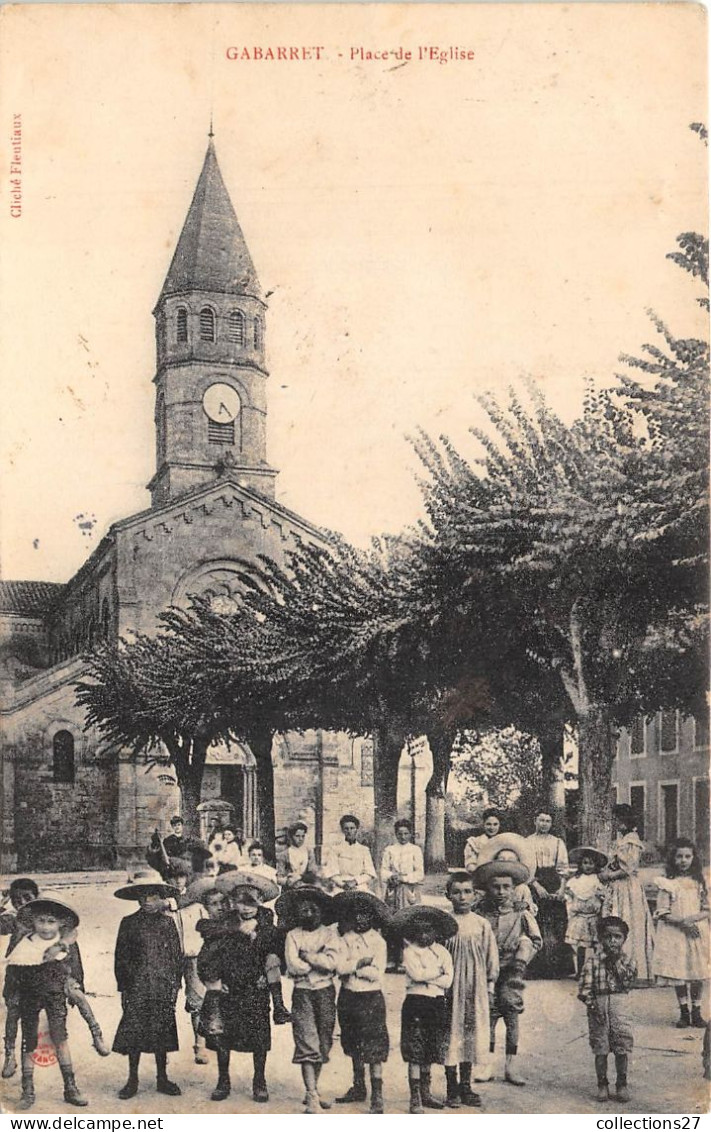 40-GABARRET- PLACE DE L'EGLISE - Gabarret