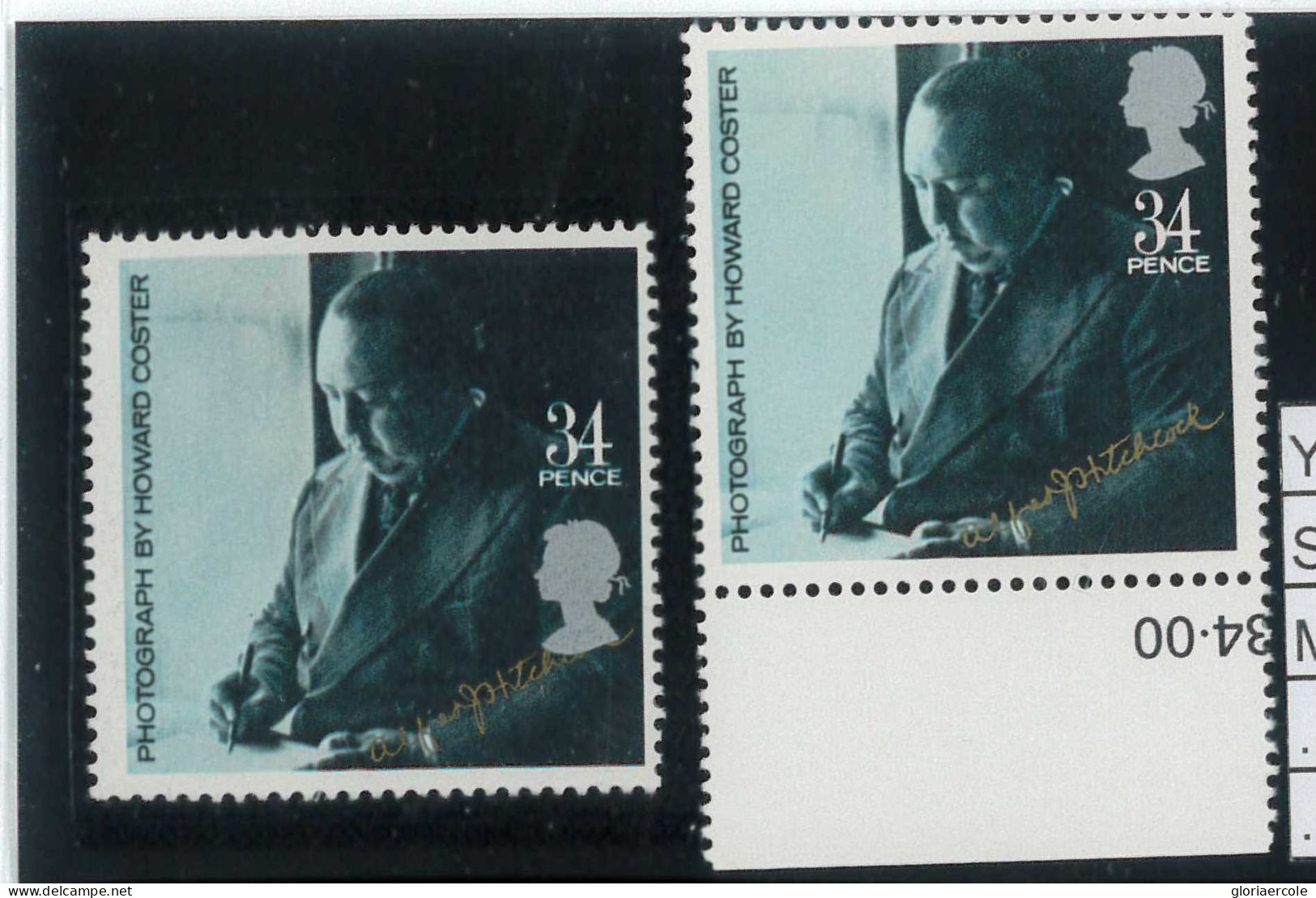 P0785 - GB - STAMPS - 1985 Alfred Hitchcock SHIFTED PRINT  - Very Rare ONLY 100! - Varietà, Errori & Curiosità