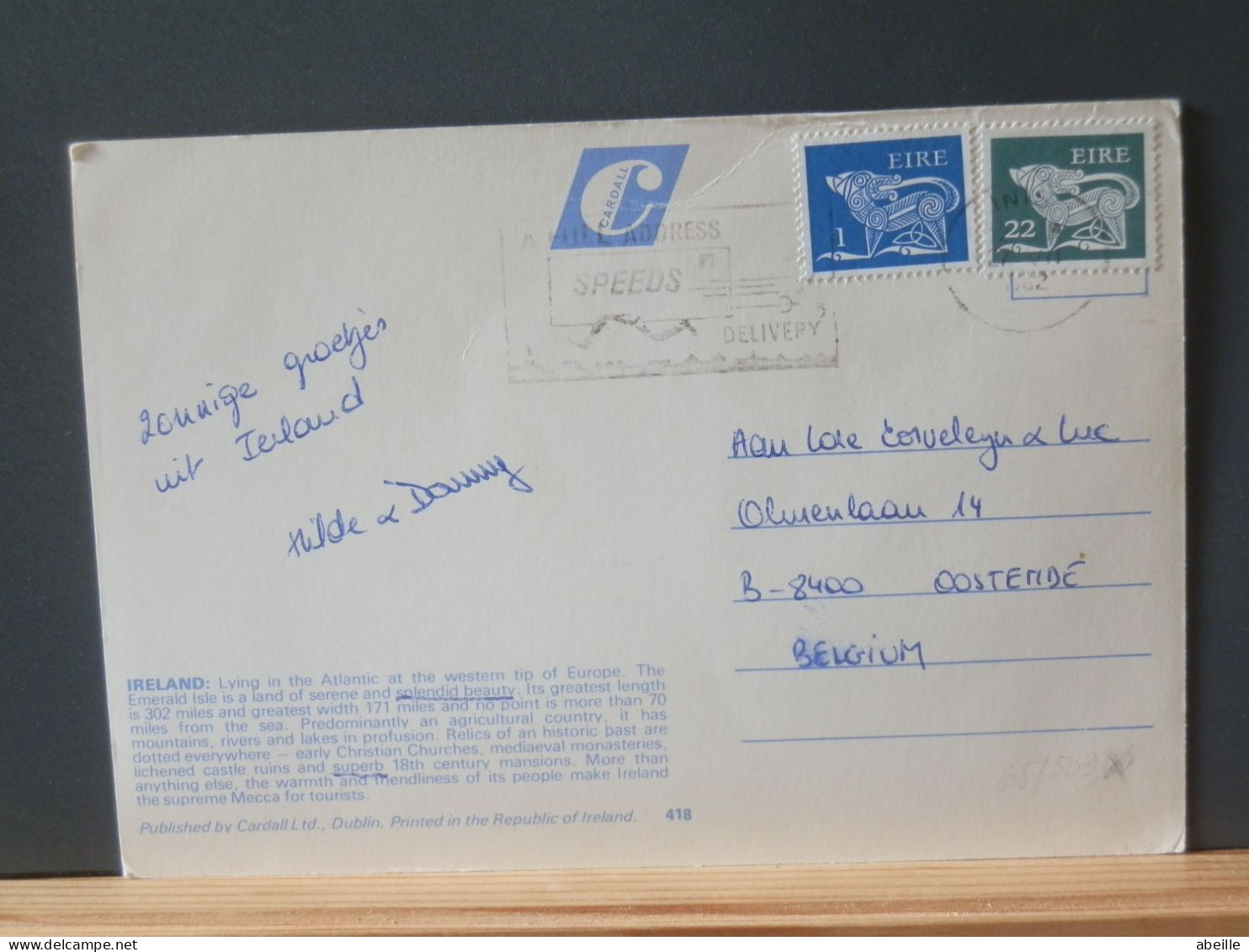 65/509X  CP EIRE POUR LA BELG.  1982 - Briefe U. Dokumente