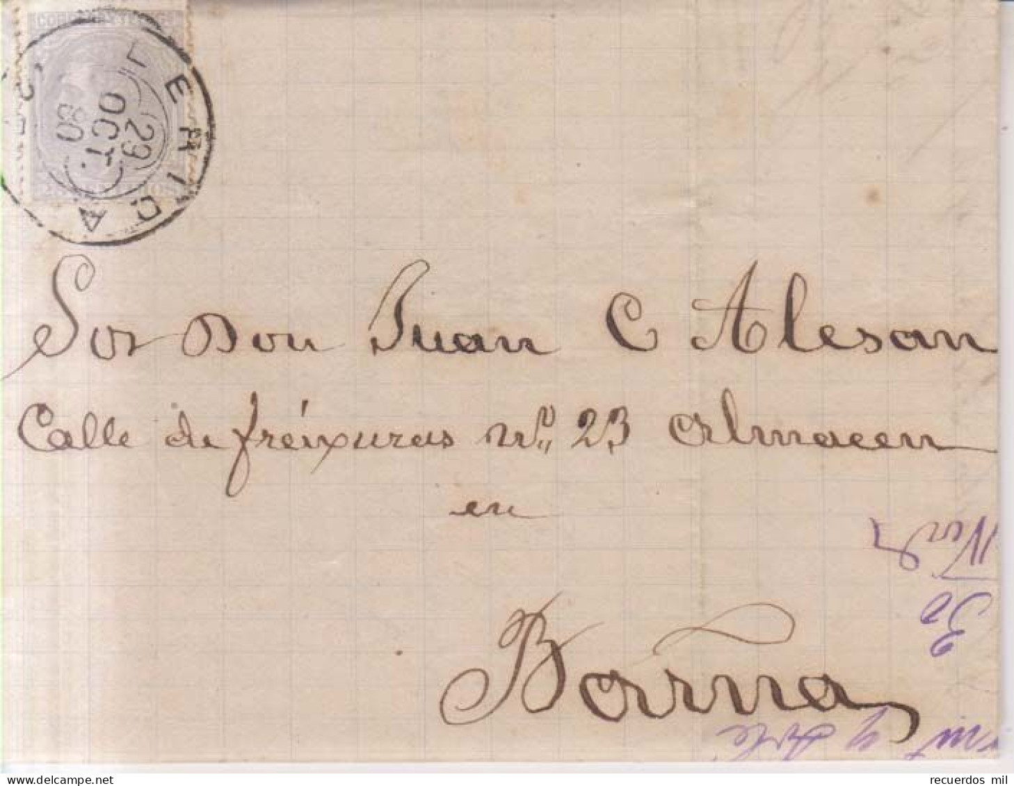 Año 1879 Edifil 204 Alfonso XII Carta Matasellos Lerida Gaya Hermanos Y Sole - Storia Postale