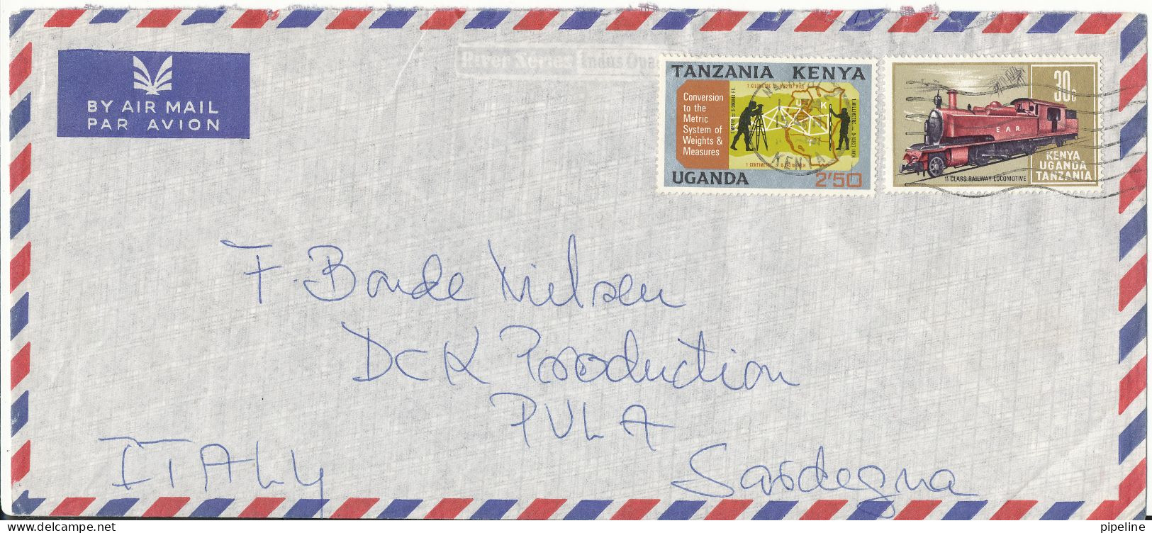 Tanzania Kenya Uganda Air Mail Cover Sent To Italy - Kenya, Ouganda & Tanzanie