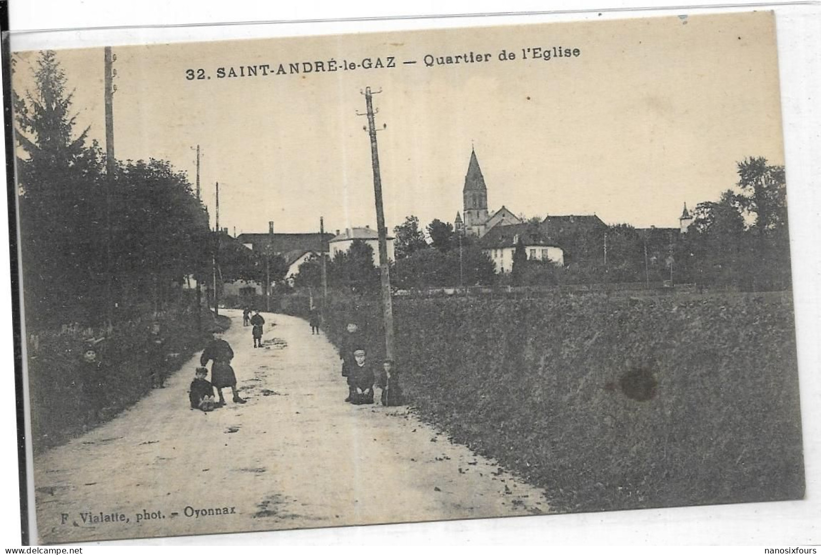 D 38. SAINT ANDRE LE GAZ.  QUARTIER DE L EGLISE.  CARTE ECRITE - Saint-André-le-Gaz