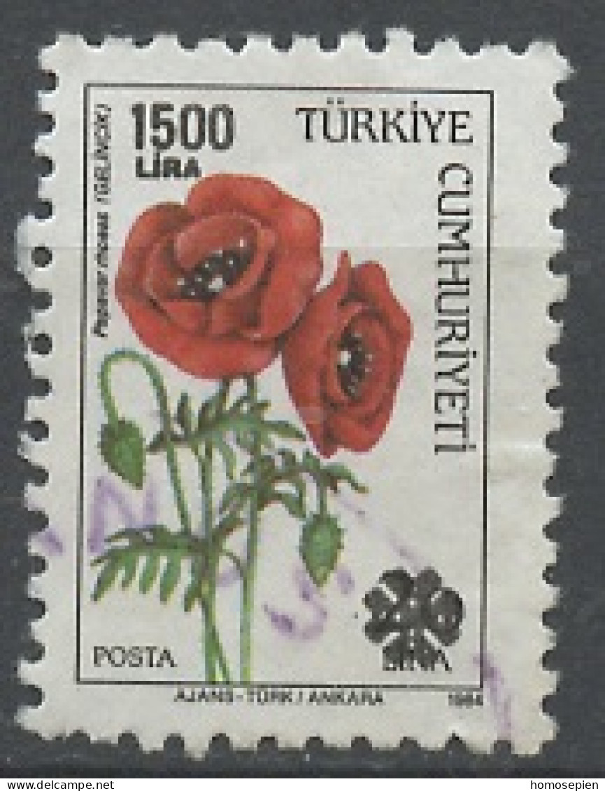 Turquie - Türkei - Turkey 1984 Y&T N°2441 - Michel N°2897 (o) - 1500l Papaver Rhoeas - Usati