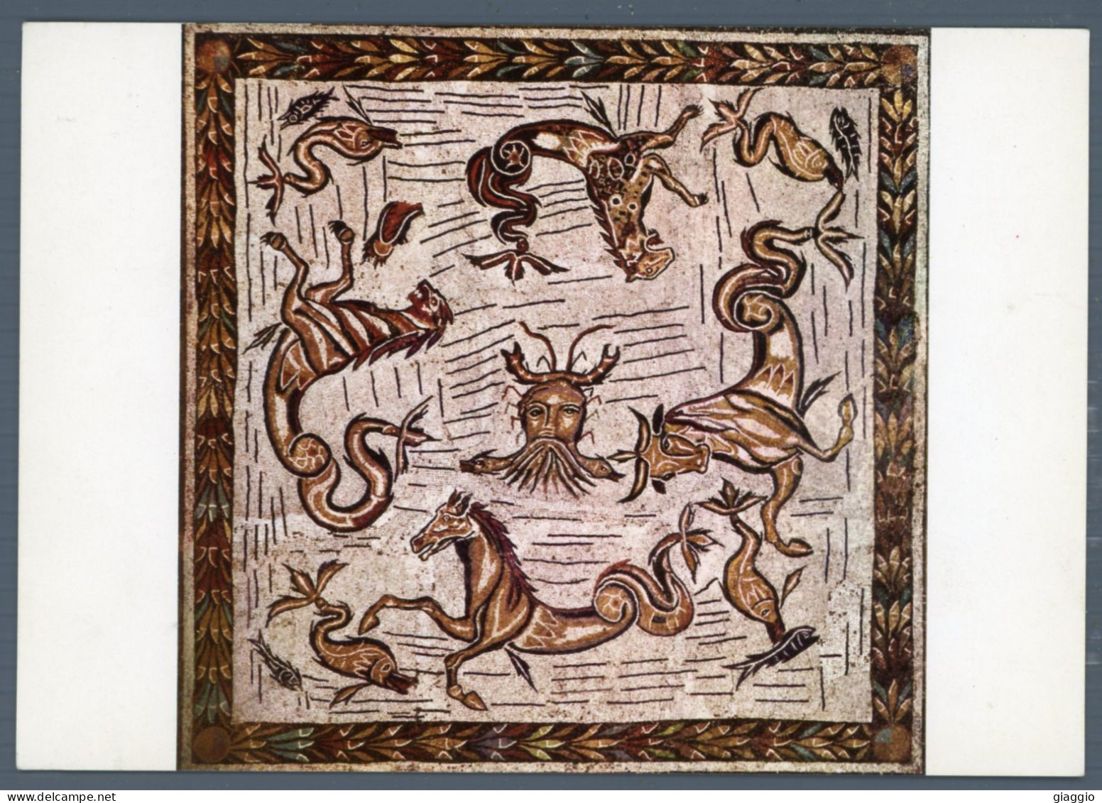 °°° Cartolina - Roma N. 2039 Mosaico Con Testa Di Oceano Tra Mostri Marini Nuova °°° - Musées