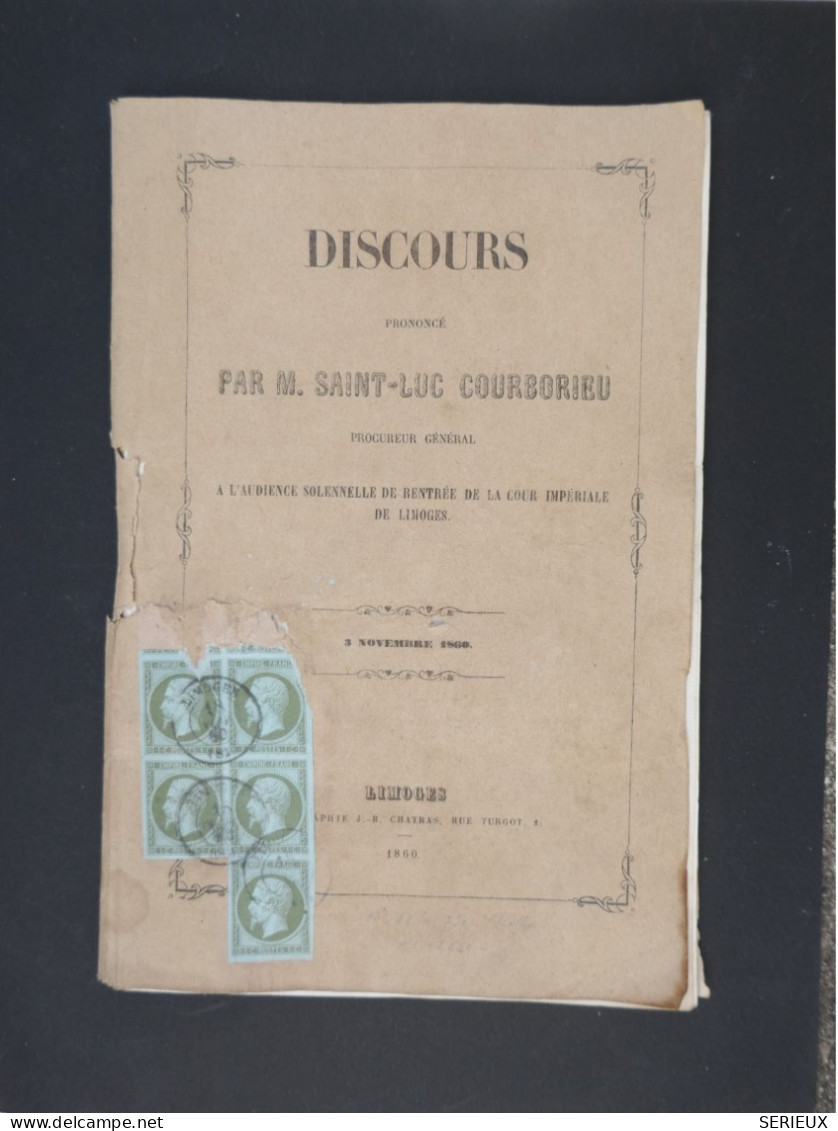 BY1  FRANCE SUR BULLETIN DISCOURS  CURIOSITé PAS COURANT 1860   ++BLOC NAPOLEON  5C .  ++++ - 1853-1860 Napoleon III