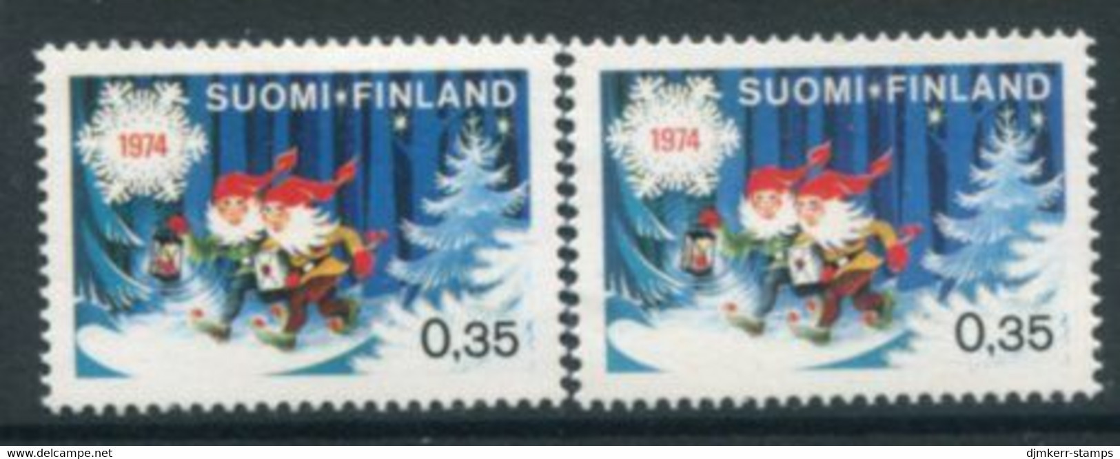 FINLAND 1974 Christmas On Both Papers MNH  / **.  Michel 758x+y - Ongebruikt