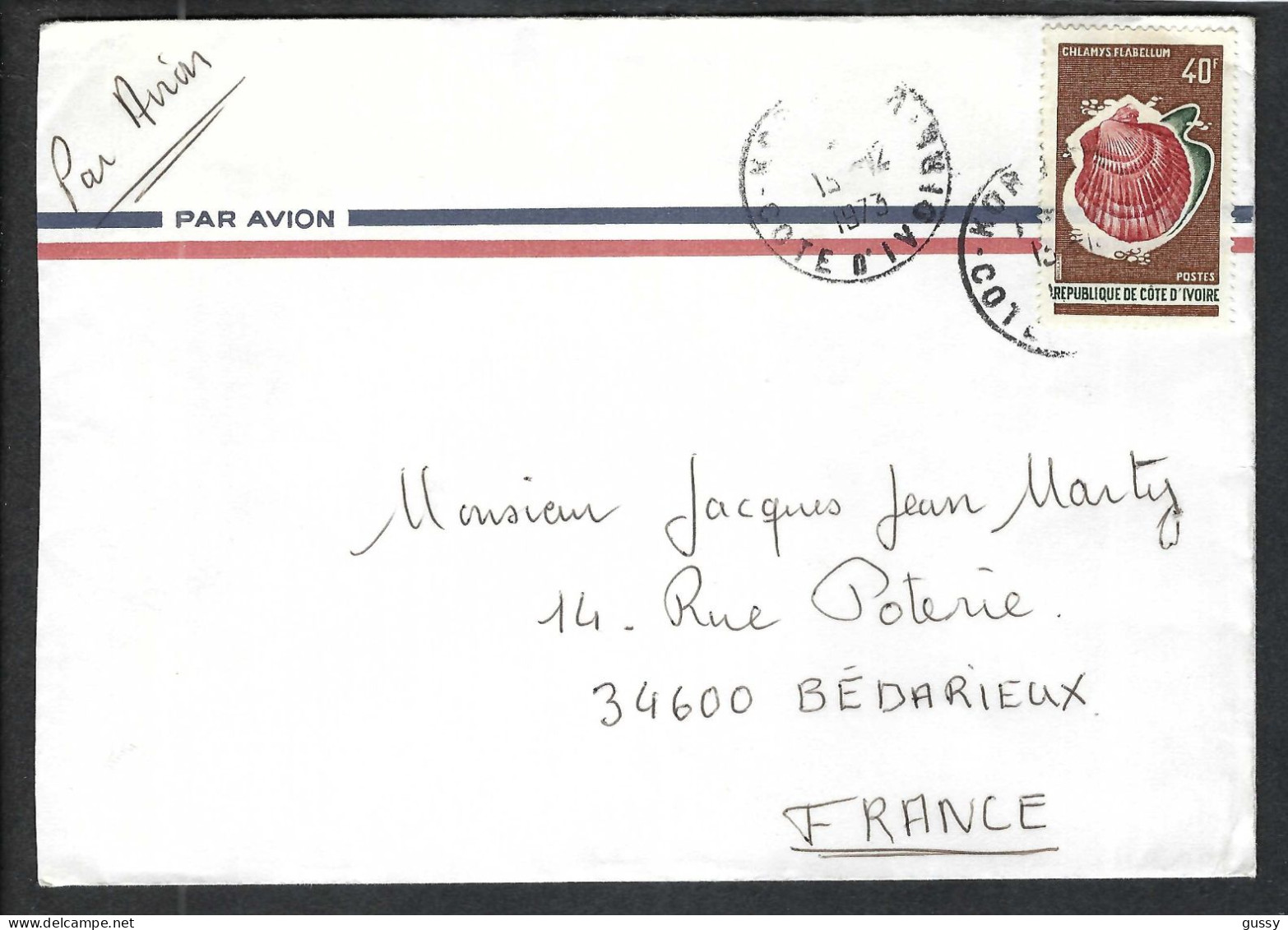 COTE D'IVOIRE P.A. 1973: LSC De KORHOGO à BEDARIEUX (Hérault, France) - Côte D'Ivoire (1960-...)