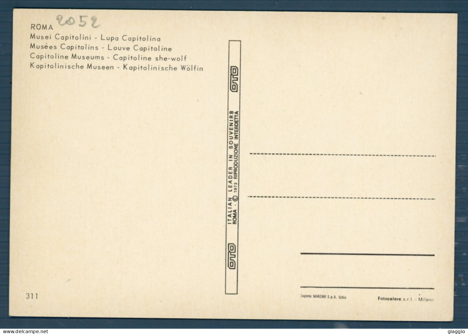 °°° Cartolina - Roma N. 2052 Lupa Capitolina Nuova °°° - Musées