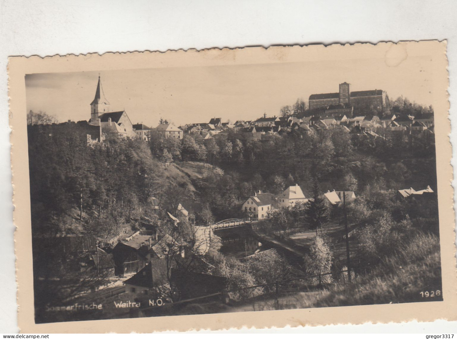 D3133) WEITRA - NÖ - Sehr Schöne Alte FOTO AK - Häuser Brücke Fluss U. Kirche 1936 - Weitra