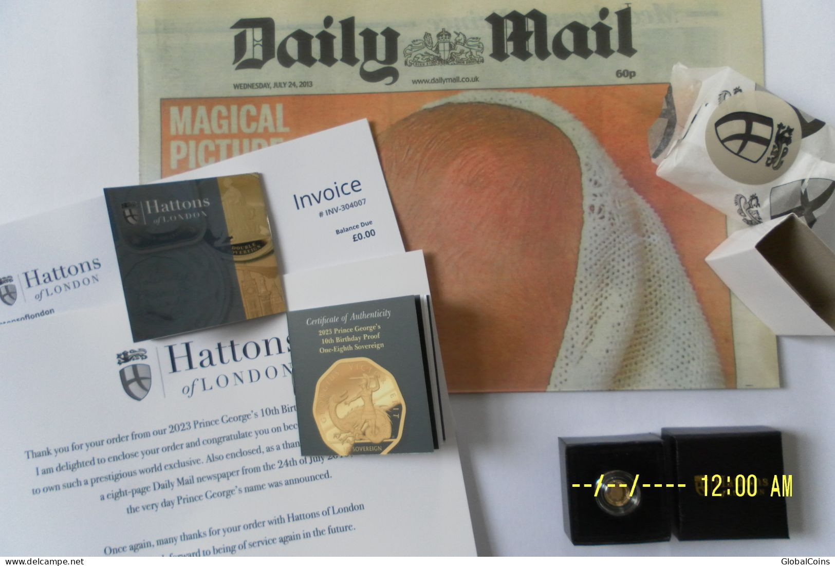 Hattons Of London THE 2023 PRINCE GEORGE’S 10TH BIRTHDAY GOLD ONE EIGHTH SOVEREIGN (Hattons Of London) - Mint Sets & Proof Sets
