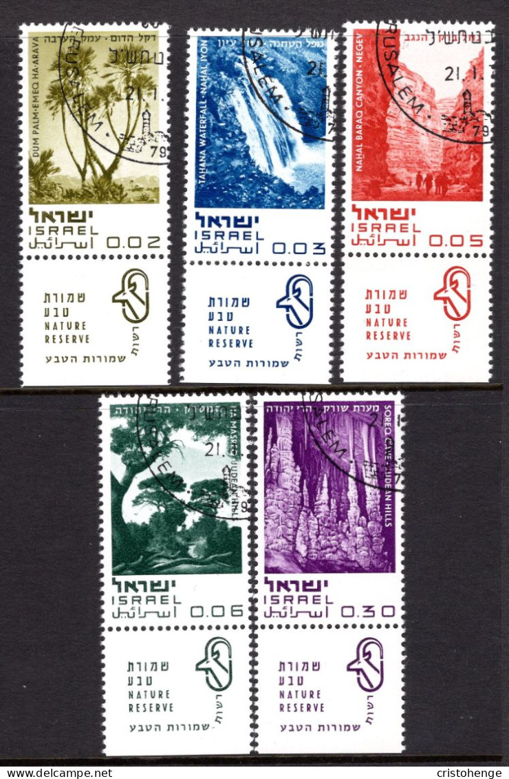 Israel 1970 Nature Reserves - Tab - Set Used (SG 432-436) - Used Stamps (with Tabs)