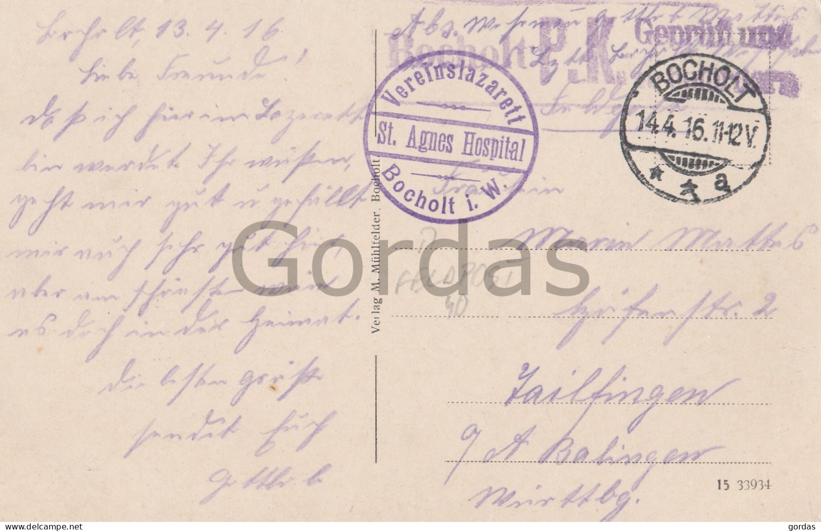 Germany - Bocholt - Markt Mit Rathaus - Censure WW1 - Feldpost - Bocholt