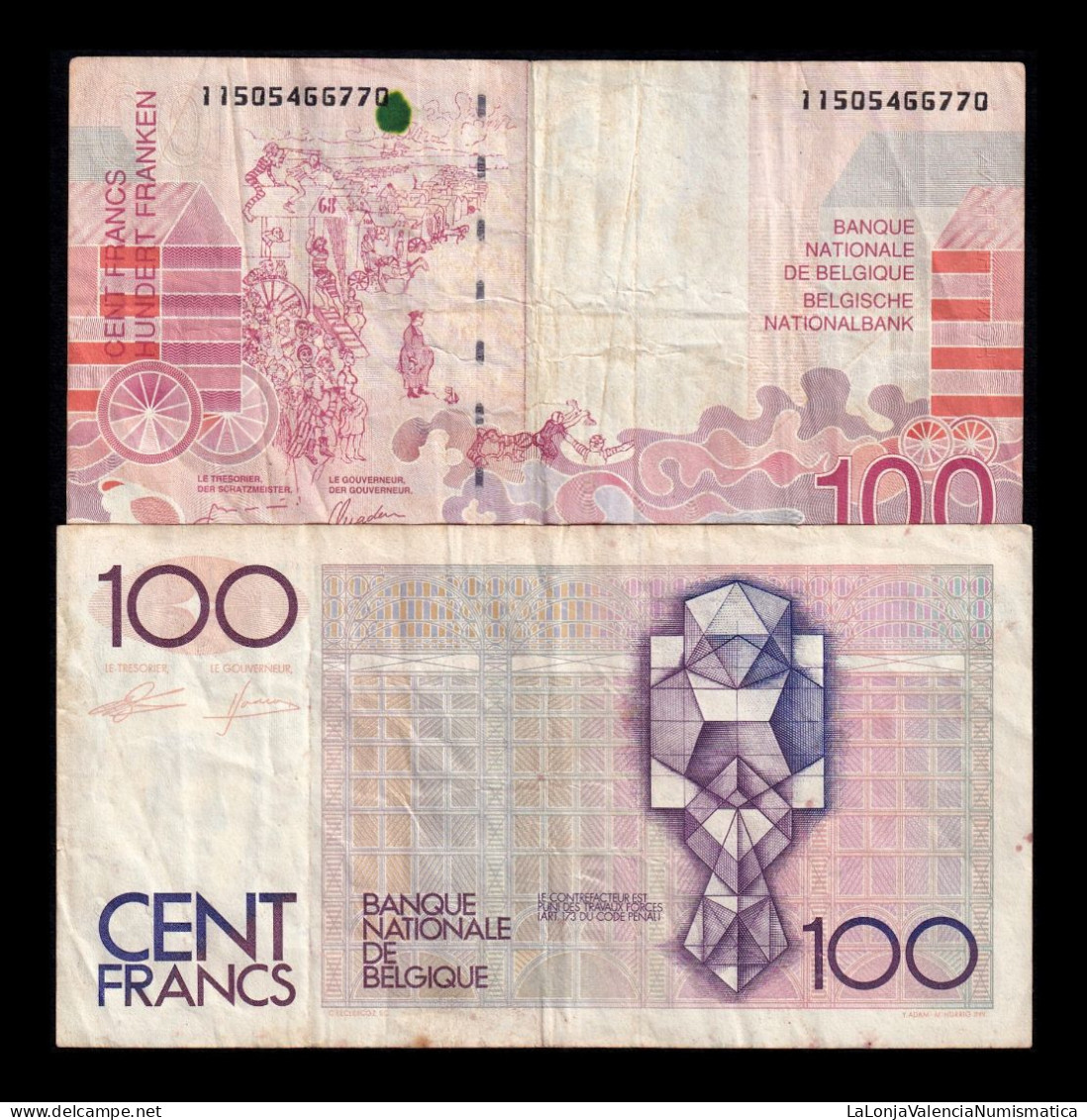 Bélgica Belgium Set 100 Francs ND (1982-1994) ND (1995-2001) Pick 142a(5) 147(2) Mbc Vf - 100 Franchi