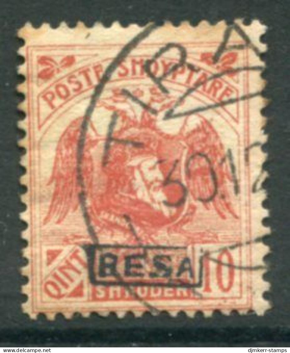 ALBANIA 1922 Skanderberg And Eagle 10  Q. With Control Overprint Type III Used..  Michel 78 III - Albanien