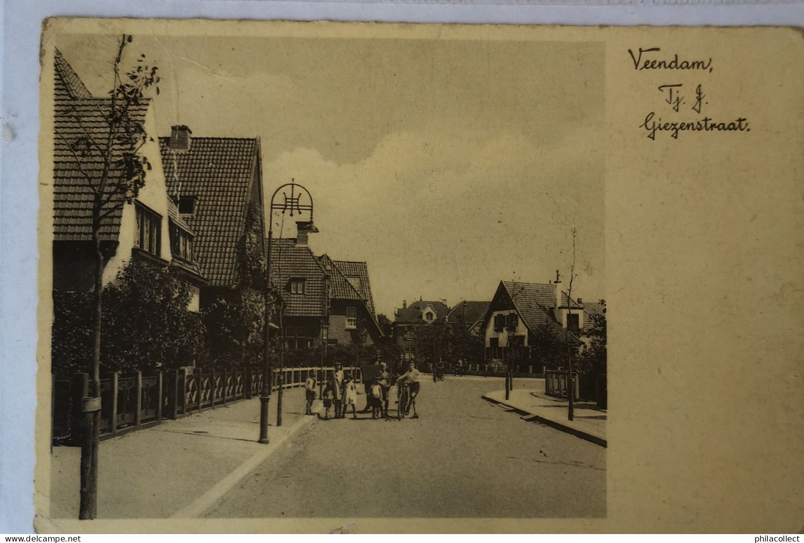 Veendam (Grn.) Tj. J. Giezenstraat 1936 Beetje Sleets - Veendam