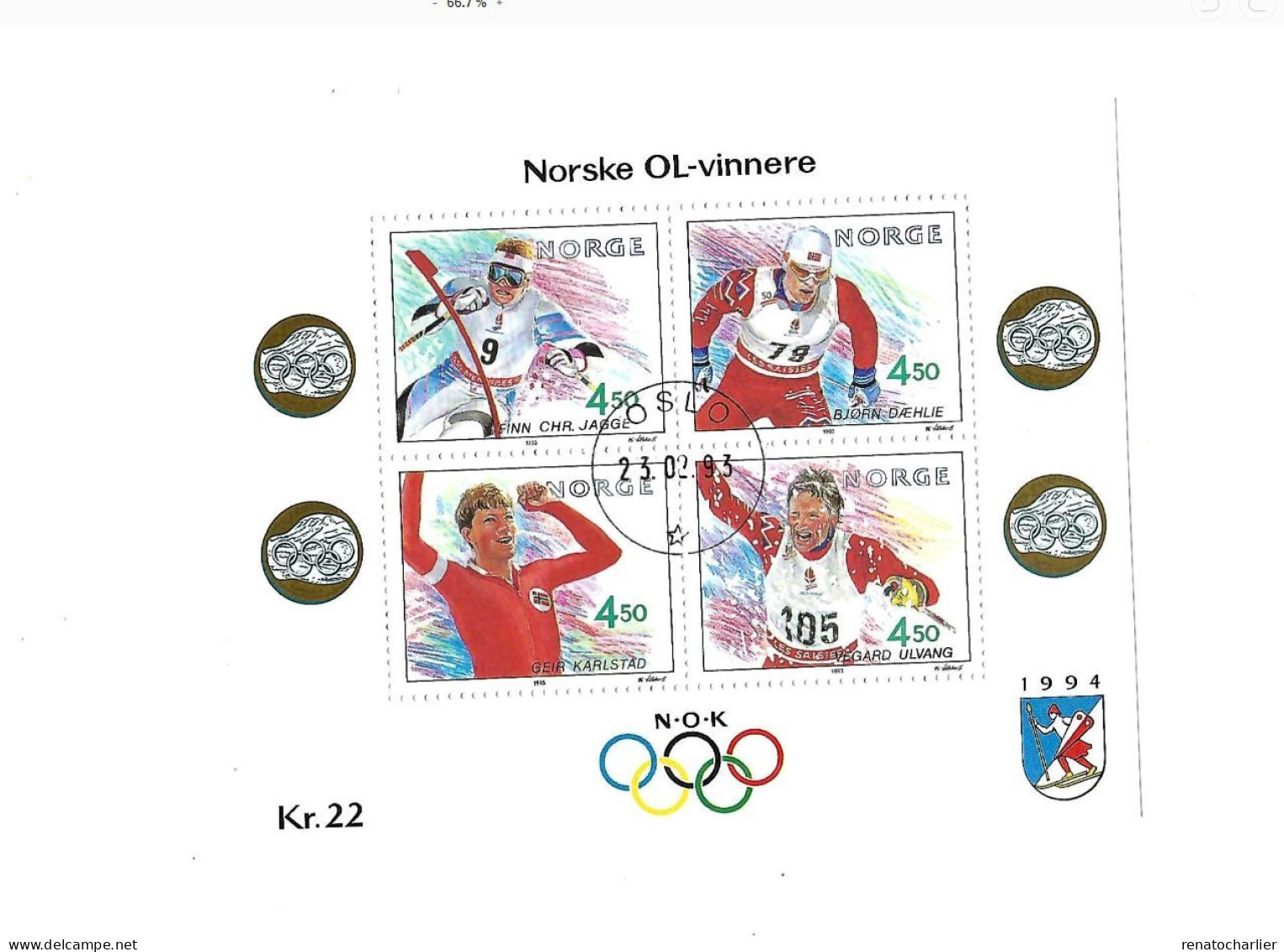 Vainqueurs Norvégiens Aux Jeux Olympiques. - Blocks & Sheetlets