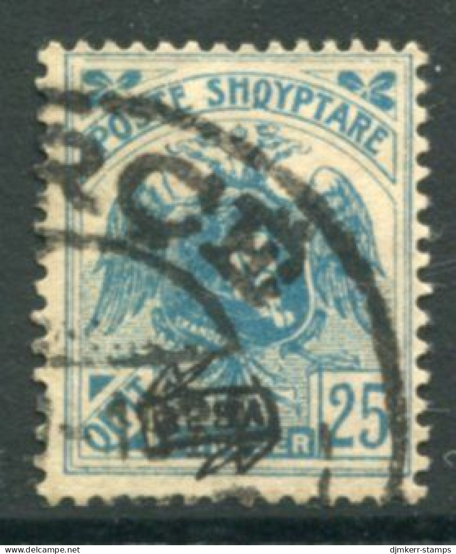 ALBANIA 1922 Skanderberg And Eagle 25 Q. With Control Overprint Type II Used..  Michel 79 II - Albanië