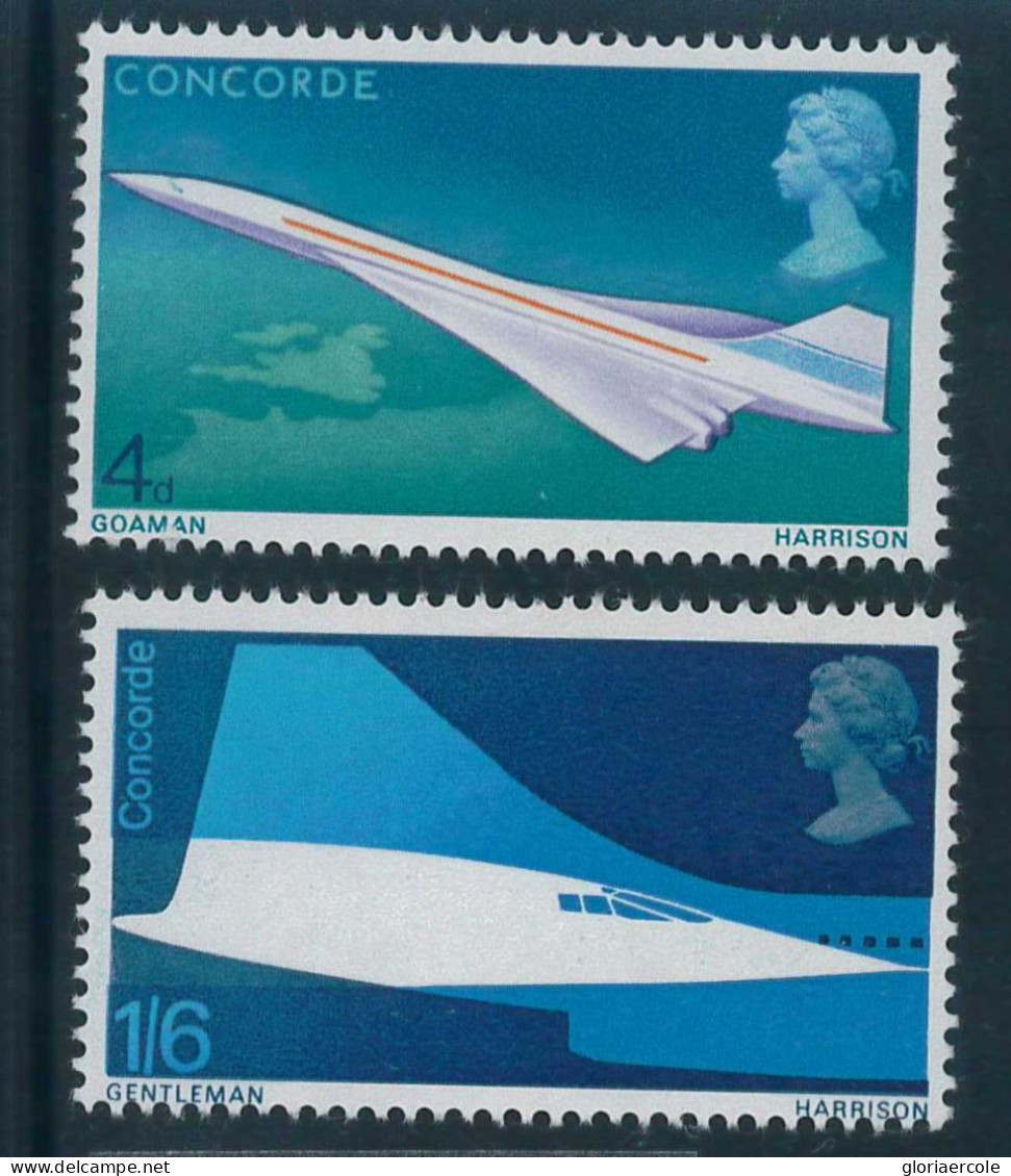 P0778 - GB - STAMPS - SG # 315 / 16 -  PHOSPHOR MISSING!   MNH Aviation CONCORD - Abarten & Kuriositäten