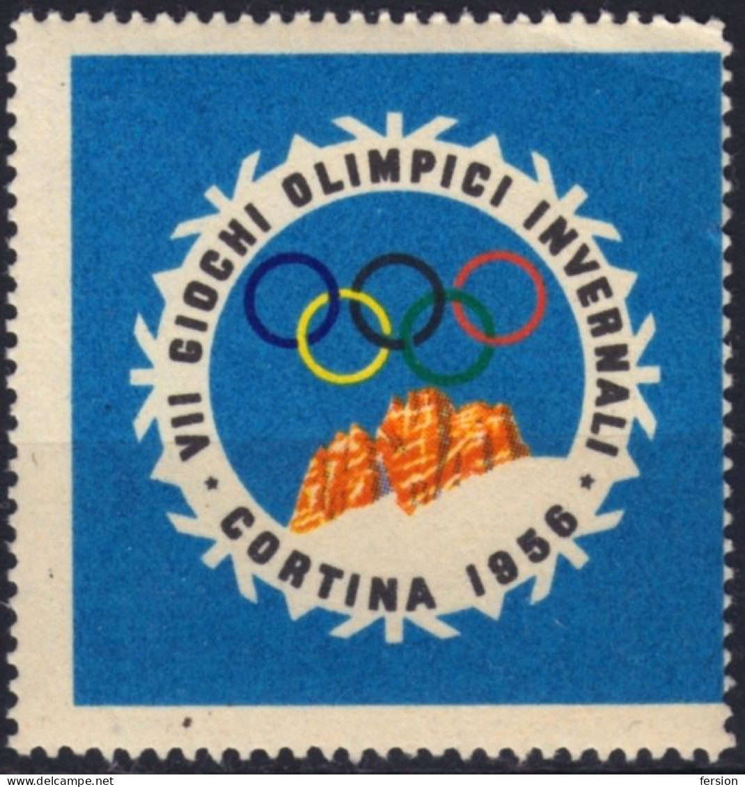 1956 - Winter Olympic Games - CORTINA D'Ampezzo ITALY - LABEL - CINDERELLA - VIGNETTE - Inverno1956: Cortina D'Ampezzo