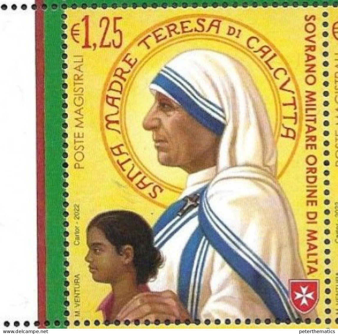 SOVEREIGN MILITARY ORDER OF MALTA, SMOM, 2022, MNH, MOTHER TERESA,1v - Mère Teresa