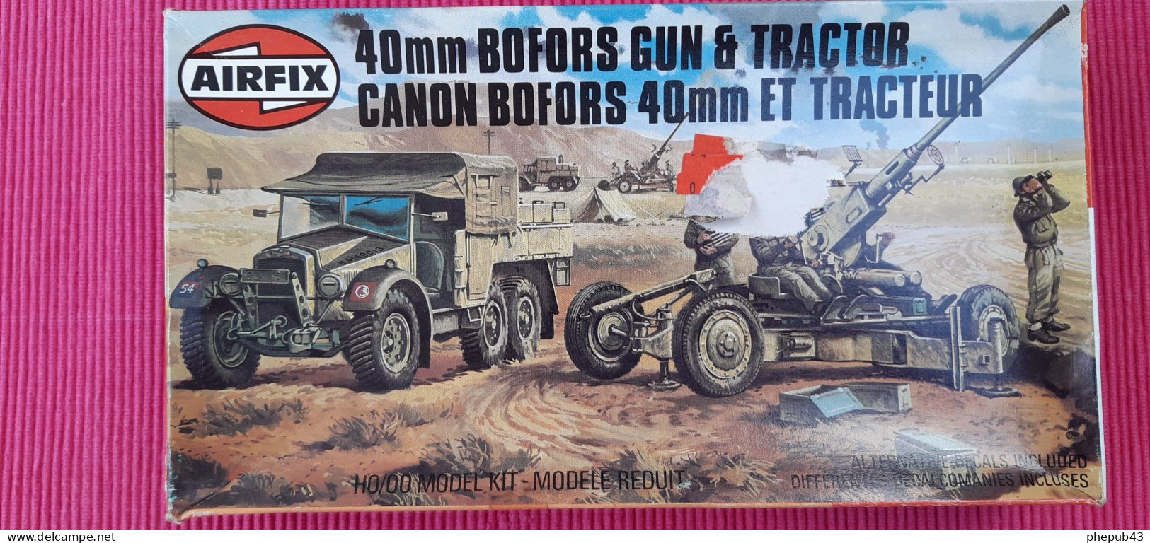 Bofors Gun 40mm + Tracteur Canon - Plast Model Kit + Alternative Decals - Vintage Classics Military Airfix (1:76) - Véhicules Militaires