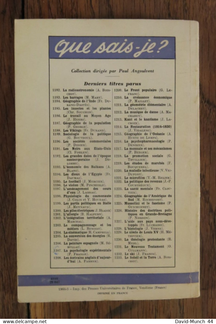 Que Sais-je? N° 1141: Le Snobisme De Philippe Puy De Clinchamps. PUF. 1966 - Sociologia