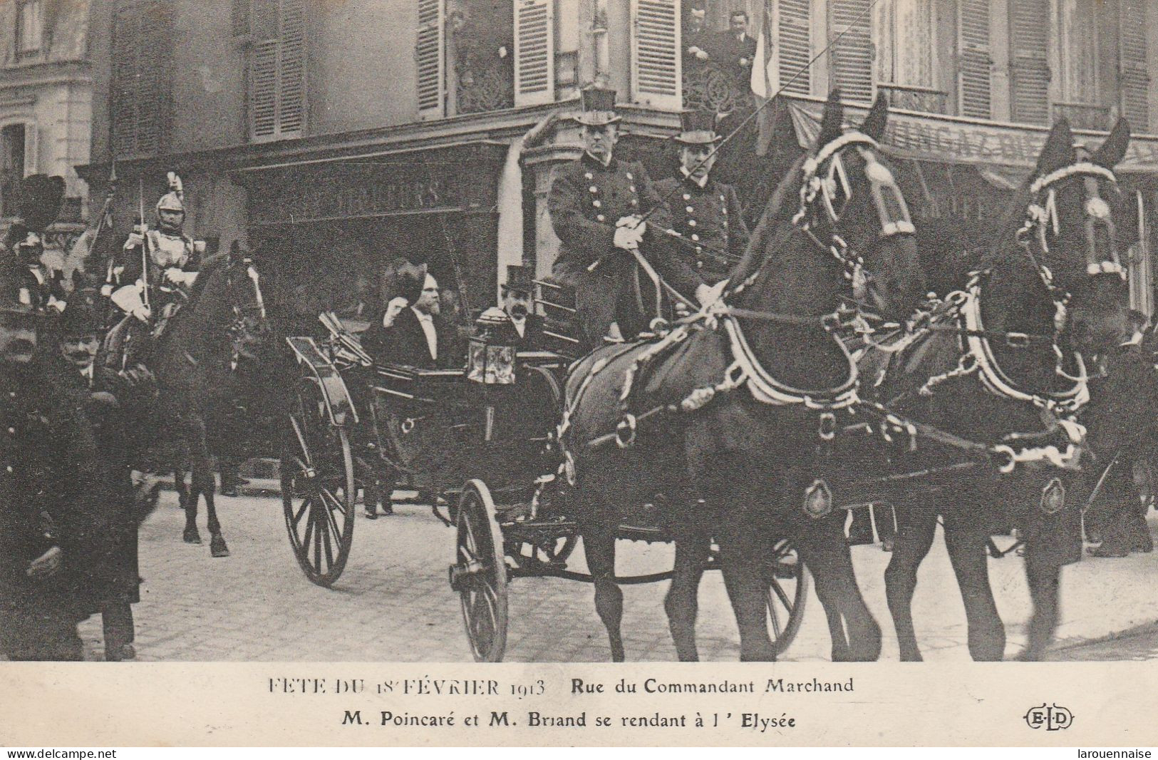 75016 - PARIS - Fête Du 18 Février 1913 - Rue Du Commandant Marchand - M.Poincaré Et M.Briand Se Rendant à L' Elysée - Personnages