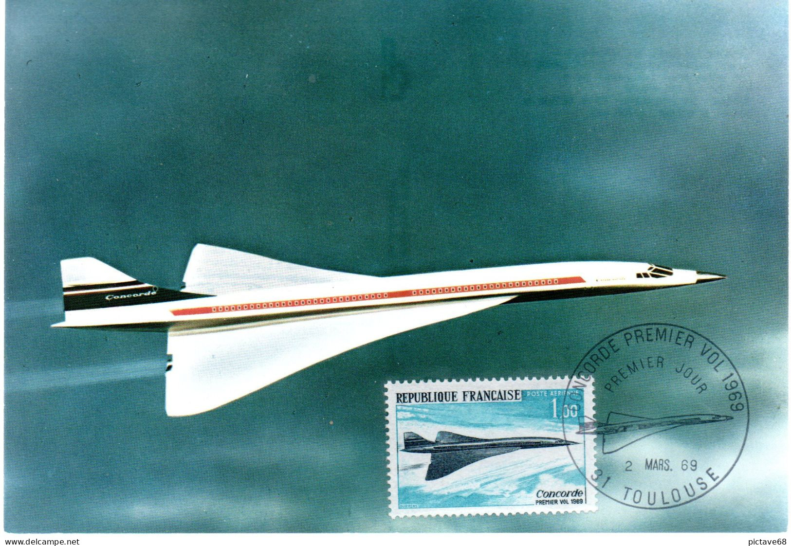 CONCORDE/ BELLE CARTE MAXIMUM  OBLITERATION FDC PREMIER VOL DU CONCORDE - Concorde