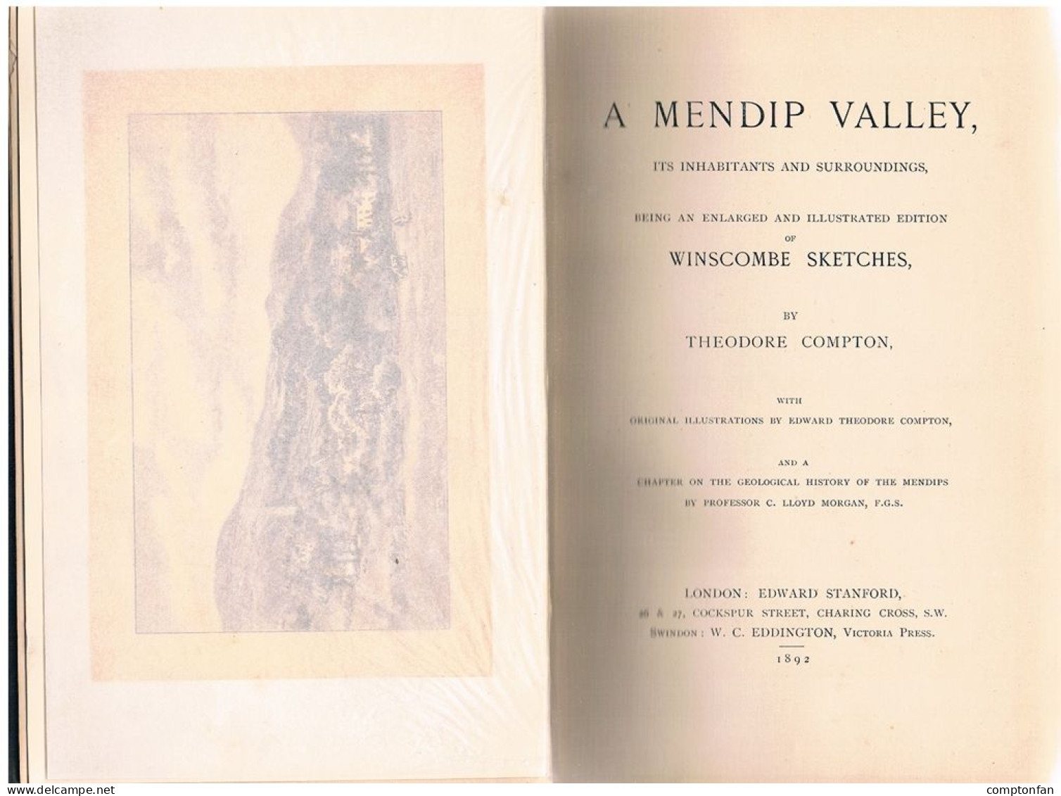 B100 864 Compton A Mendip Valley, Inhabitants And Surroundings 1892 Rarität !! - Sonstige & Ohne Zuordnung