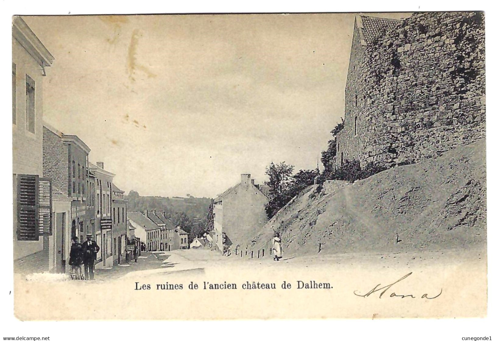 CPA Les Ruines De L'ancien Château De DALHEM - Animée - Circulée 1901 Vers Maastricht - 2 Scans - Dalhem