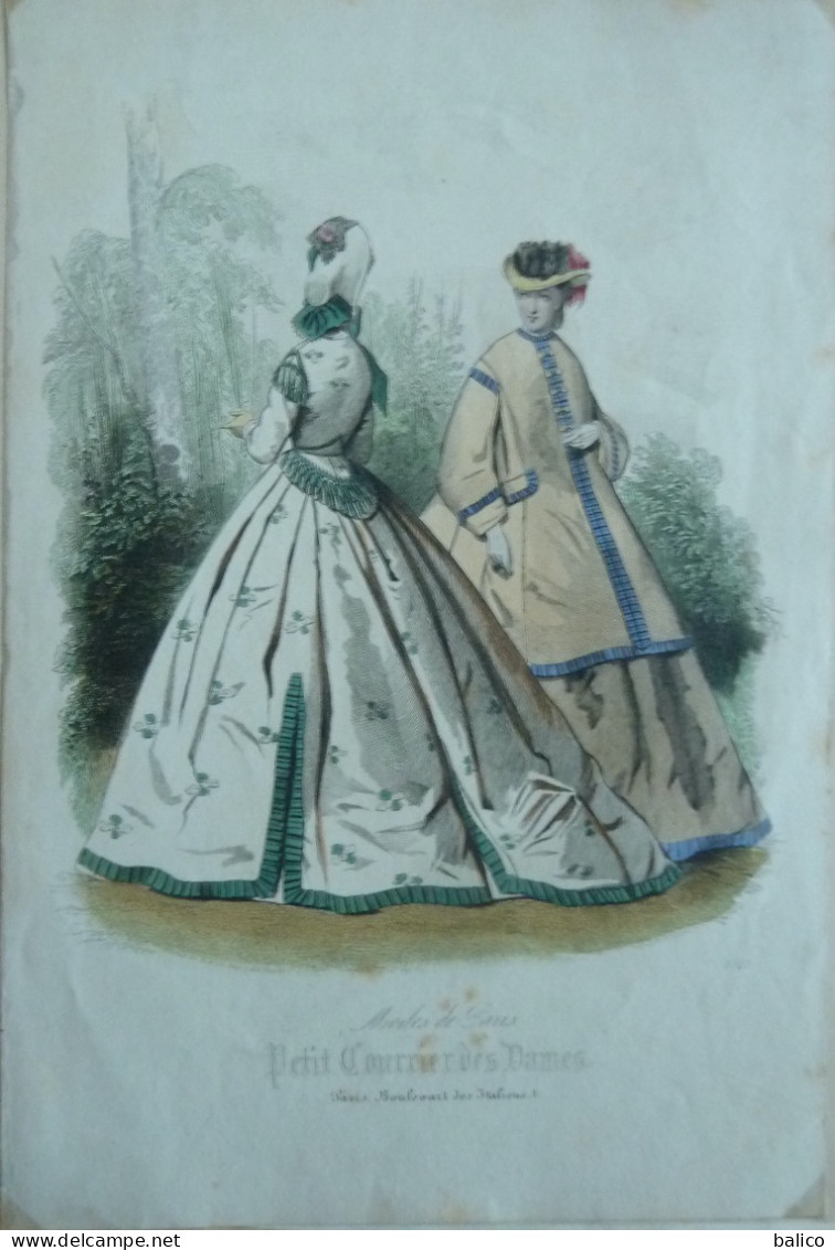 Petit Courier Des Dames - Gravure D'époque XIXème ( Déstockage Pas Cher) Réf;  Réf; B 146 - Antes De 1900
