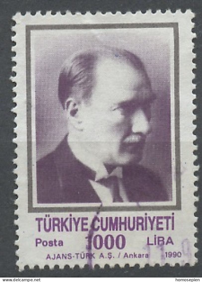 Turquie - Türkei - Turkey 1990 Y&T N°2653 - Michel N°2905 (o) - 1000l Atatürk - Usati