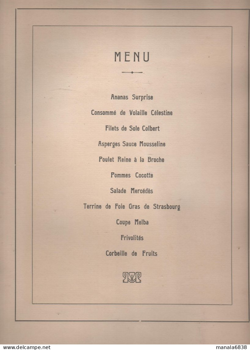 Compagnie Générale Transatlantique French Line1939 Paquebot Ile De France Dîner De Gala Menu - Menú