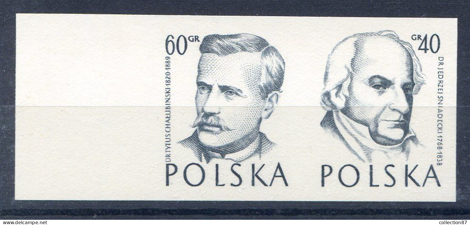 POLOGNE < ESSAI Yvert N° 895 + 896 - MEDECINS JEDRZEJ SNIADECKI + TYTUS CHALUBINSKI - Prototype De Gravure - Plaatfouten & Curiosa