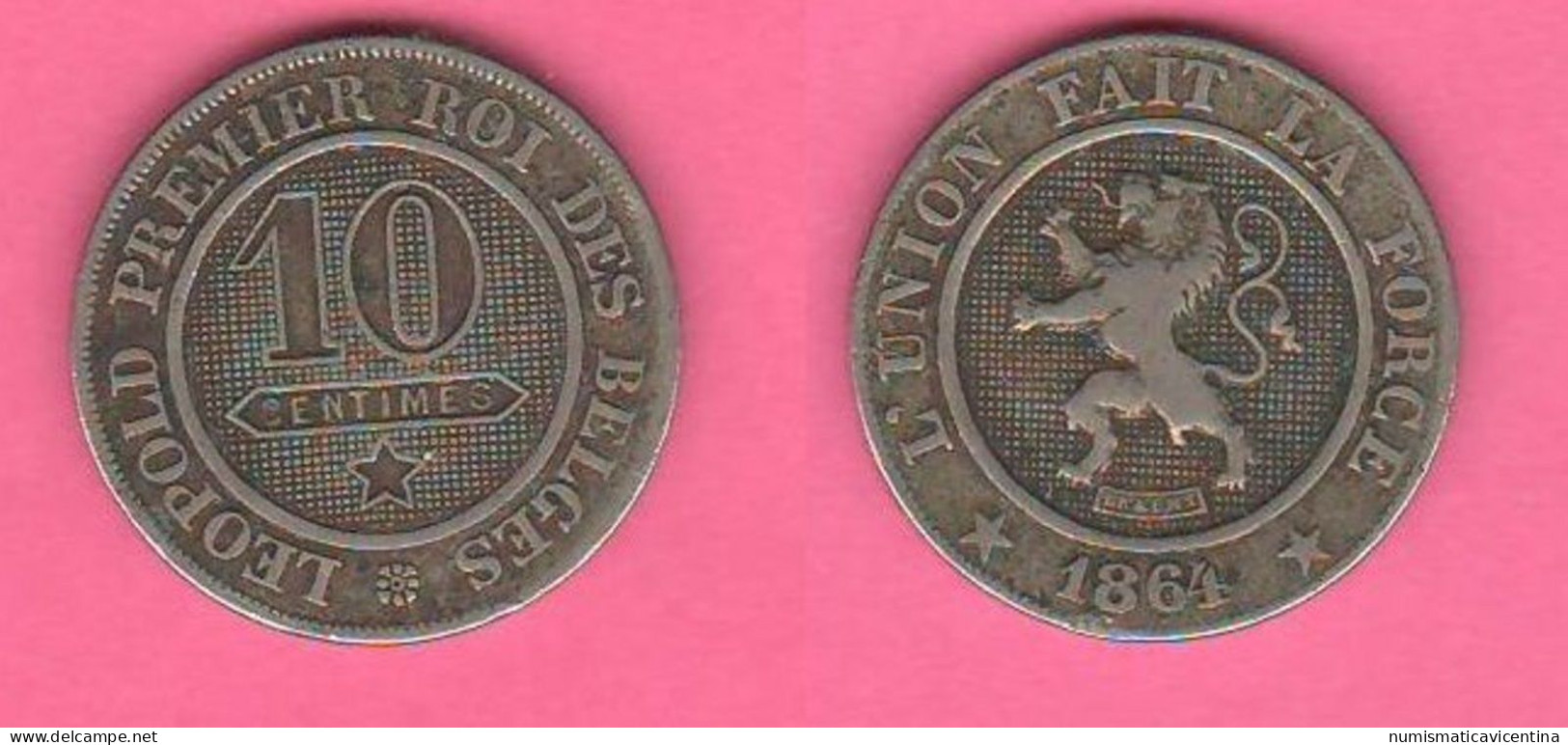 Belgio 10 Centimes 1864 Leopold I Belgique Belgium Belgies - 10 Cent