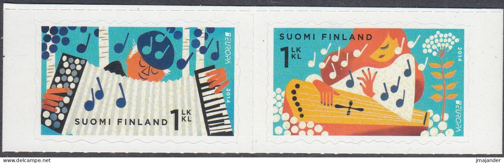 Finland 2014 -  EUROPA Stamps - Musical Instruments - Self-adhesive Pair Mi 2304-2305 ** MNH - Ongebruikt