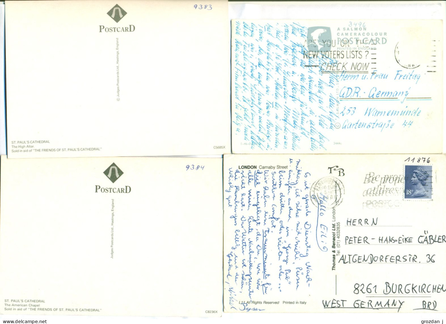 Lots No 2 & 3, 109 modern postcards, England, Wales, Scotland, Gibraltar, Ireland, FREE REGISTERED SHIPPING