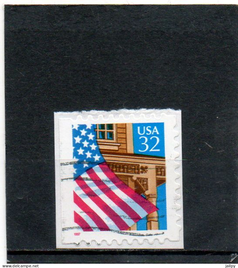 ETATS-UNIS       32 C  De Carnet    1997    Y&T : 2578    Coté Gauche Non Dentelé   Sur Fragment Oblitéré - 1981-...