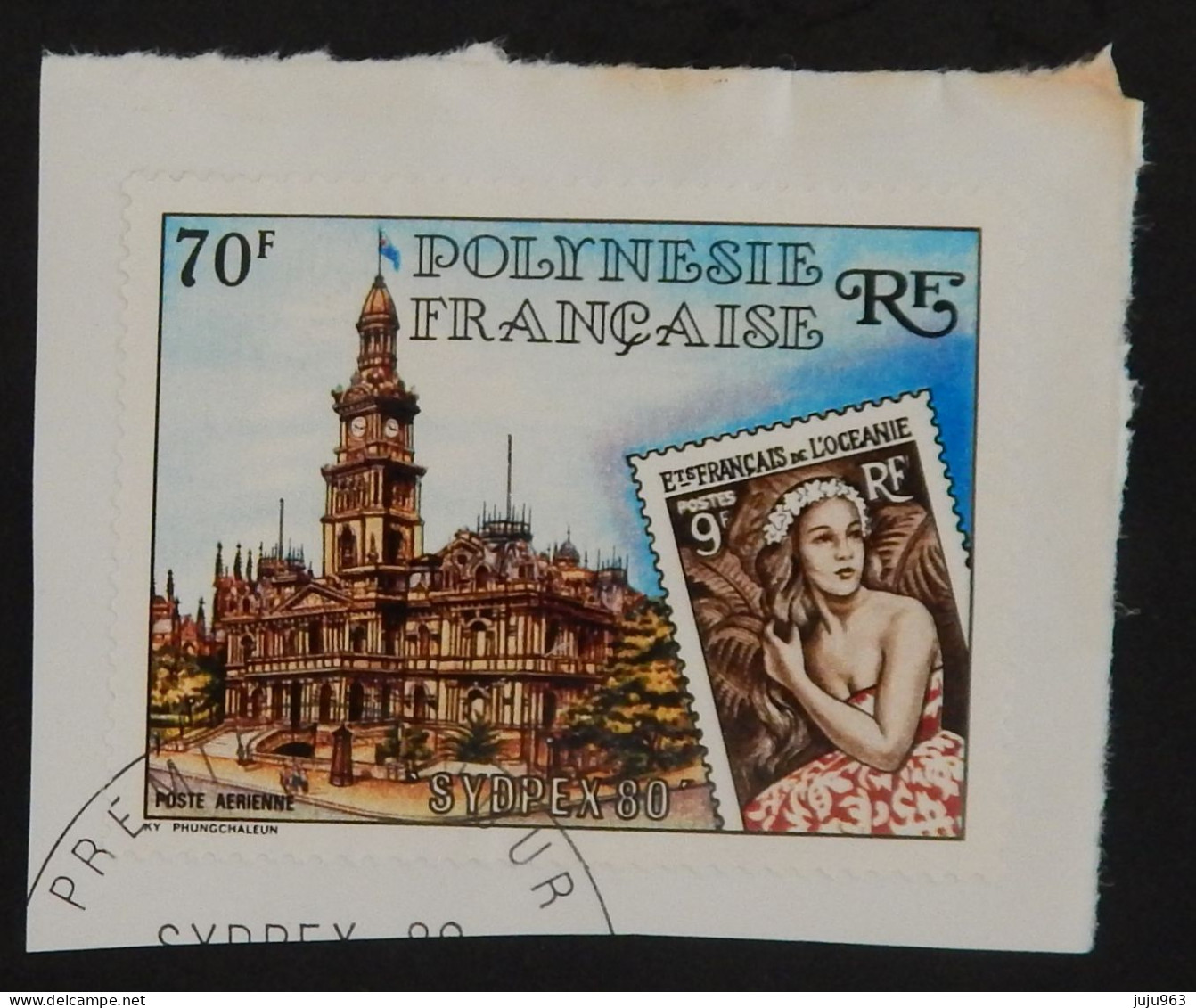 POLYNESIE FRANCAISE YT 155 OBLITERE "EXPOSITION PHILATELIQUE EN AUSTRALIE" ANNÉE 1980 - Oblitérés