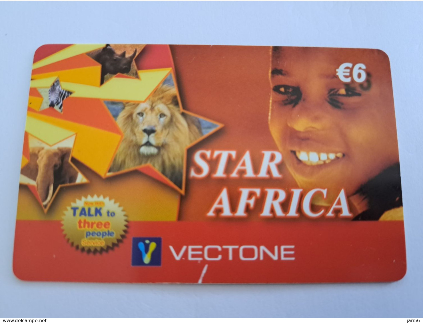 NETHERLANDS /  PREPAID / VECTONE/ STAR AFRIKA / LION/ELEPHANT/RINO/ZEBRA/  € 6,-  USED  ** 14618** - Privé