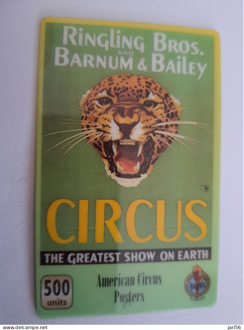 GREAT BRITAIN  / PREPAID CARD/ RINGLING BROS / 500 UNITS/ CIRCUS/ PANTER / USED       **14623** - Collections