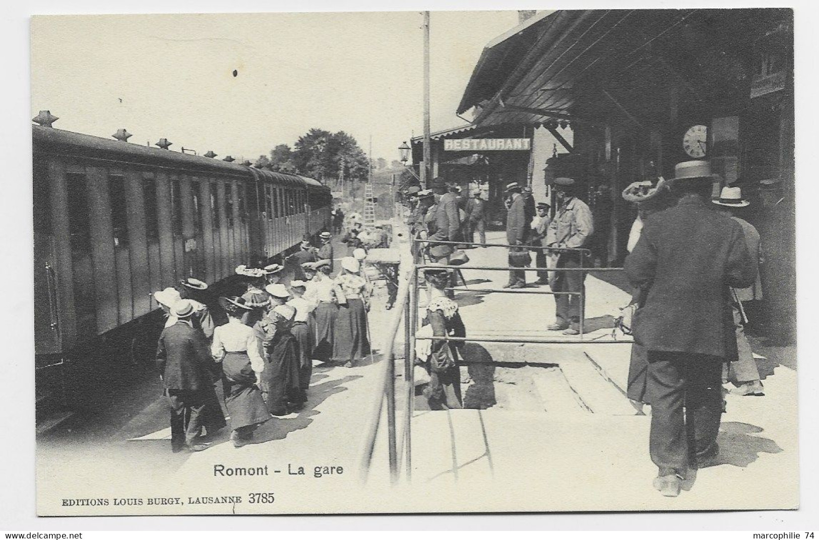 ROMONT LA GARE TRAIN GROS PLAN CARTE SUPERBE - Romont