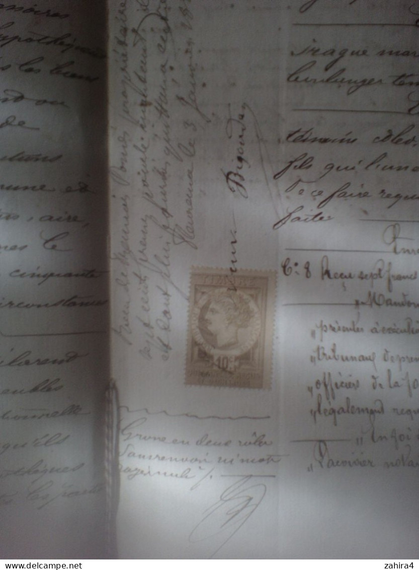 Acte Notair Fleurance Napoléon Par Grace D Dieu Jean Marie Silve D Lacvivier 700 F Pour Prêt Sérillac Pomès Timbr Fiscal - Manuscrits