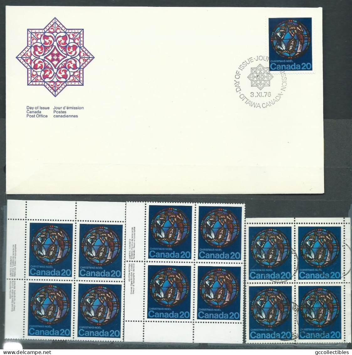 Canada # 697-699...3 PB. MNH + Used Block + 2 FDC's - Christmas 1976 - Nativity - Blocks & Sheetlets
