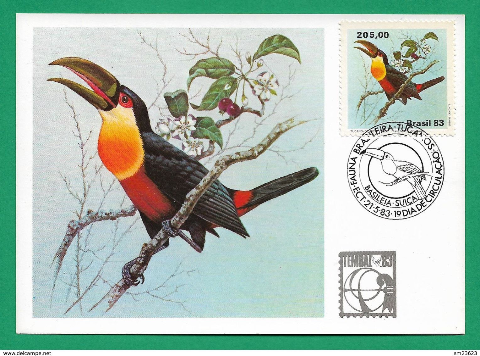 Amerika / Brasilien  1983 , Serie Fauna Brasileira - Tucanos - Maximum Card Nr. 025411 - First Day  21.5.83 - Maximum Cards