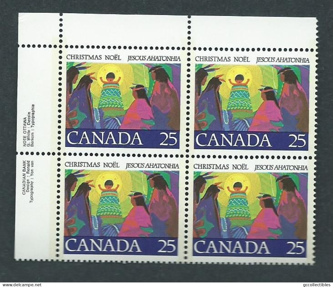 Canada # 741-742-743..5 PB. MNH + Combination FDC - First Christmas Carol - 1977 - Blocks & Sheetlets