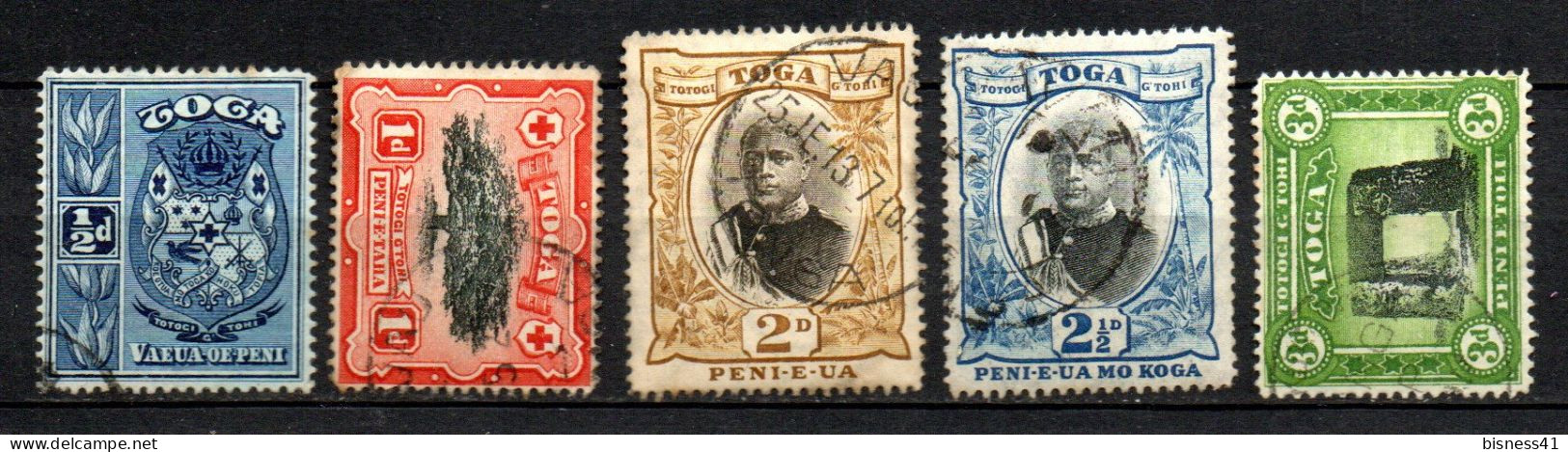 Col33 Colonie Britannique Tonga  1897  N° 38 à 42 Oblitéré Cote : 18,00€ - Tonga (...-1970)