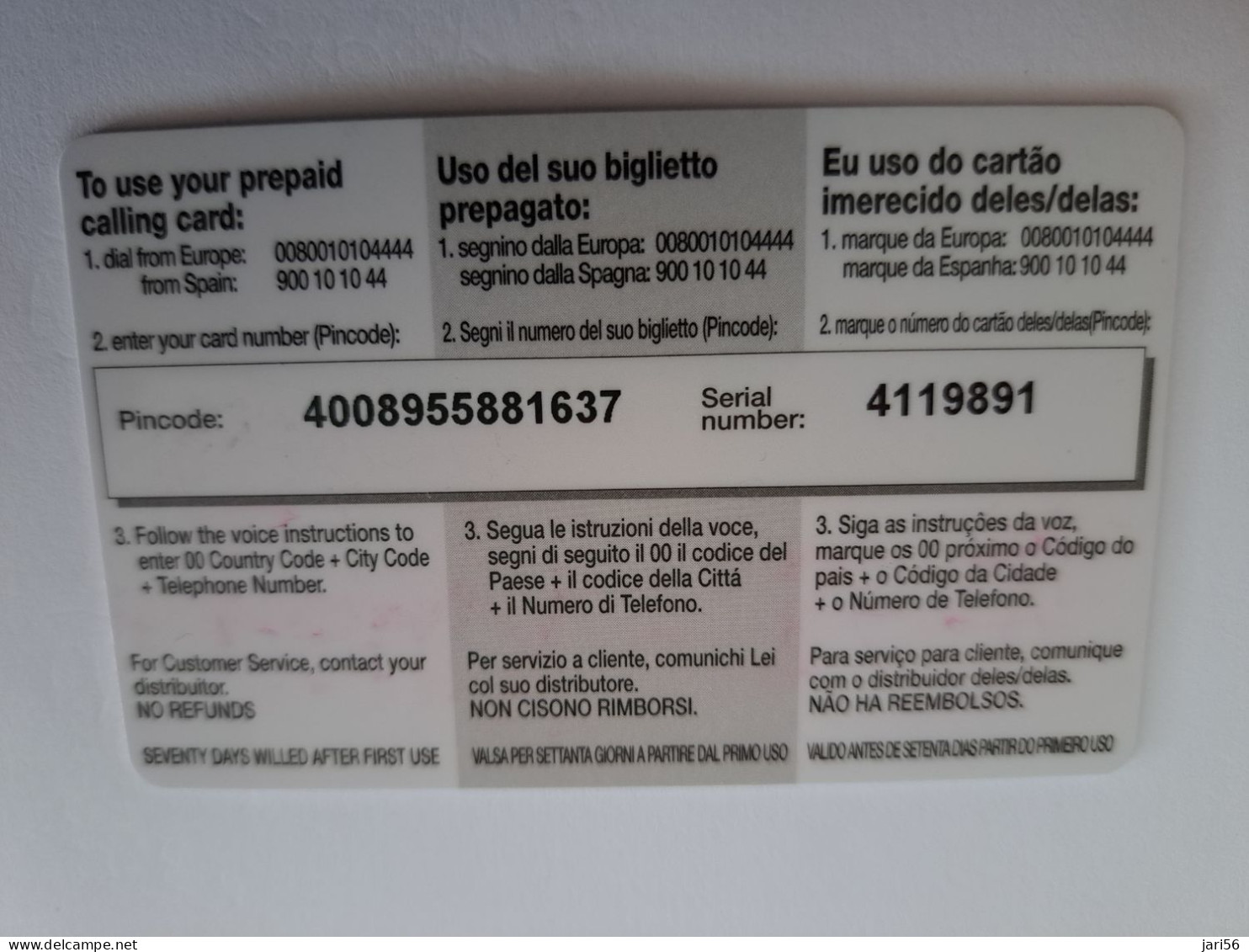 ITALIA  /€ 13,22 / SAMANDAR/ DELPHIN/ THICK CARD /   PREPAIDS CARD   ** 14638** - Autres & Non Classés
